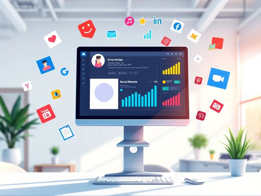 An image depicting a social media feed filled with engaging content and positive customer interactions, illustrating Rise Media's social media marketing expertise for local businesses.