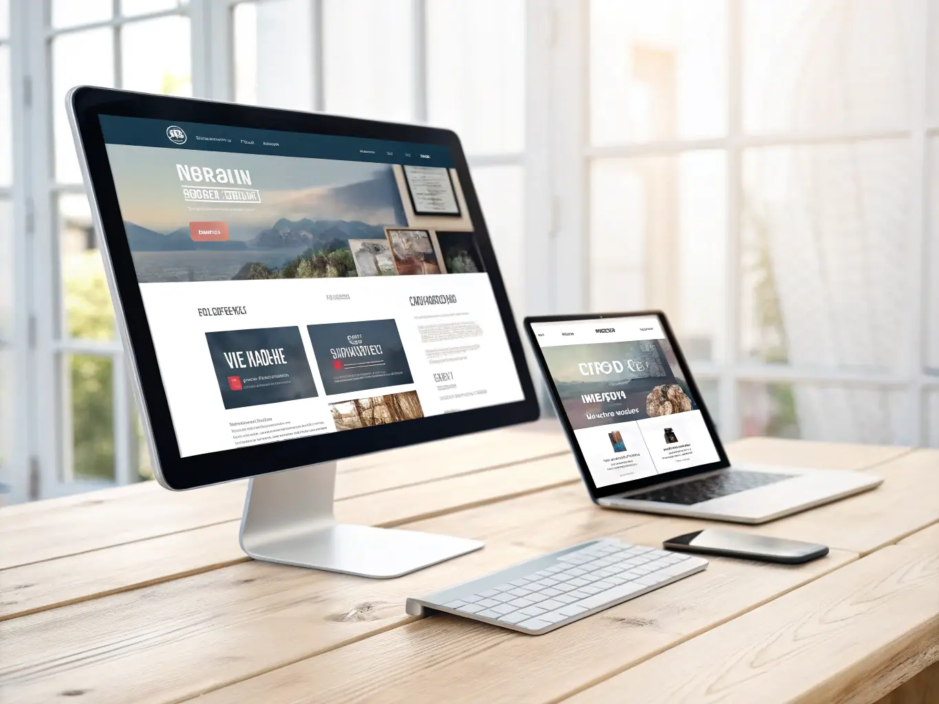 A vibrant image showcasing a local Ontario restaurant's website on various devices, highlighting its user-friendly design and mobile responsiveness, reflecting Rise Media's website design and development services.