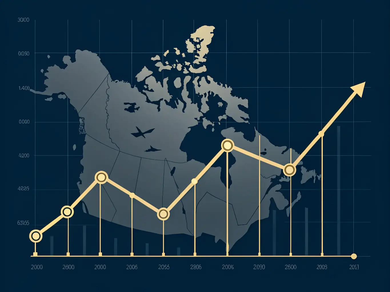 An image of a rising graph overlayed with a magnifying glass, symbolizing growth in search rankings, used to represent the benefits of Rise Media's SEO services.