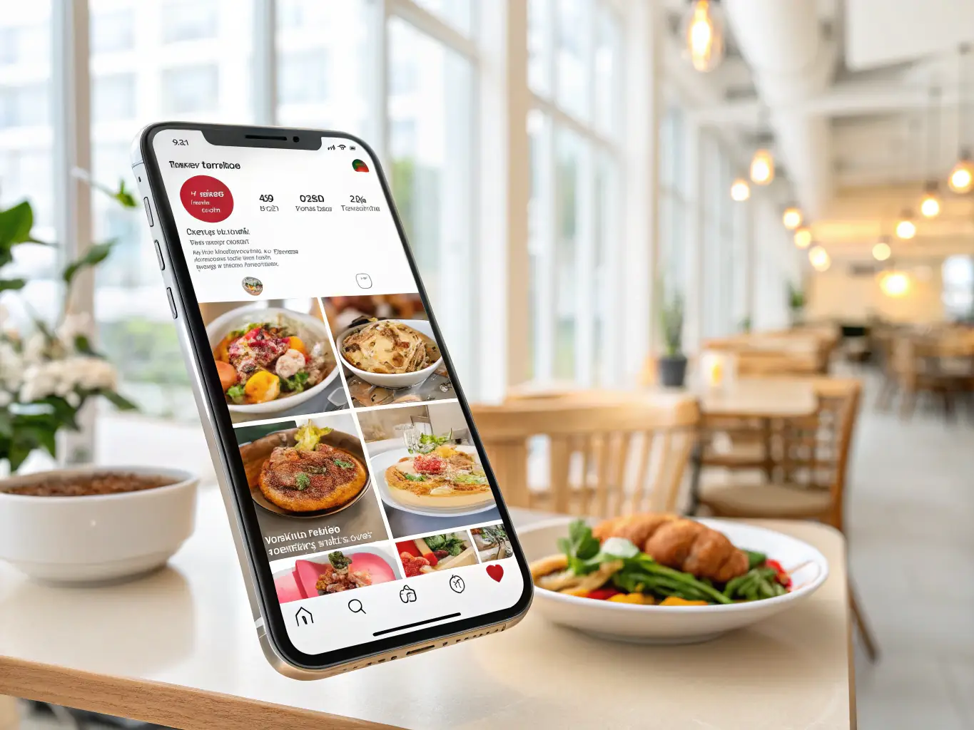 A vibrant social media feed showcasing a local restaurant's engaging content and customer interactions.